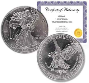 2023 1 Ounce OZ 999 Fine Titanium USA American Liberty Eagle Metal Ti Proof Mint - Picture 1 of 8