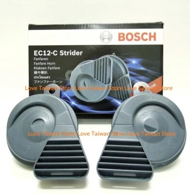 NEW BOSCH EC12-C 12V 400/500HZ 118dB(A) Strider Fanfare Horn Set Car SUV Horns - Image 1 of 4