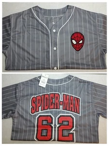 Marvel Kid's Size XL (14-16) Spider-Man V-Neck Shirt Silver Spidey Jersey 62 - Picture 1 of 8