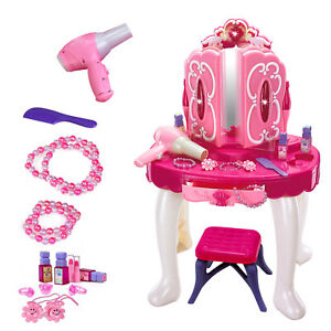 26Pcs Girls Dressing Table X-MAS Gift Mirror Play Set Princess Glamour Make up