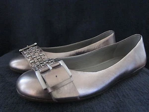 ECCO Womens Owando Gold Leather Slip On Flats Shoes US 8 - 8.5 M EUR 39 NWOB - Picture 1 of 7