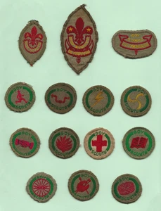 1934 - Boy Scout - Pre APR Proficiency Badges Collection x 14 - Brown Backs - Picture 1 of 2