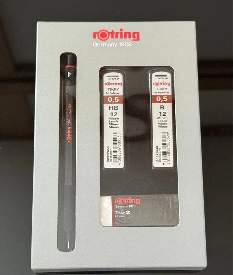 Lápiz mecánico Rotring 0,5 mm Rotring 600 juego de regalo Foto 1 de 1