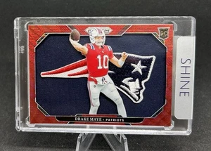 Drake Maye Prizmred Wave NFL Shield Jersey Card Created by SHINE - Picture 1 of 2