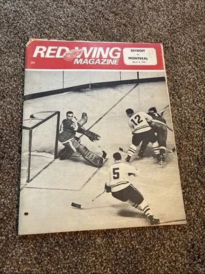 1968 Detroit Red Wings vs Montreal Magazine/Brochure Doug Barkley & More - Image 1 of 4