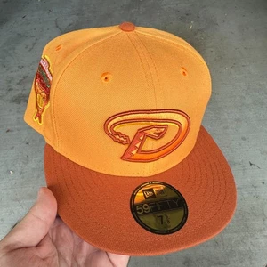 Size 7 5/8 New Era 59Fifty Arizona Diamondbacks Fitted Hat Inaugural 98 Orange - Picture 1 of 3