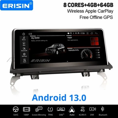 10.25" 8-Kern 64GB Android 14.0 CarPlay Navi Autoradio Für BMW X5 E70 X6 E71 CIC - Bild 1 von 4