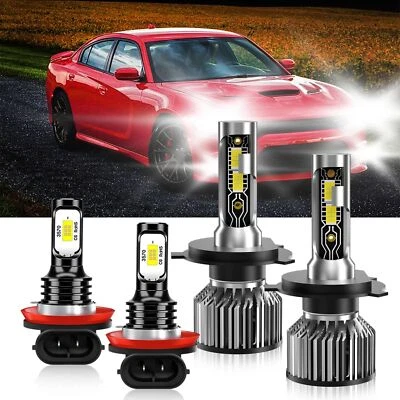 Bombilla de faro LED haz alto bajo + luz antiniebla 6500 k para Dodge Attitude 2015-2019 Foto 1 de 4