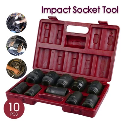 10Pcs 3/4'' Drive Deep Impact Socket Tool Set 80mm Length tool set 22-41mm AU - image 1 of 4
