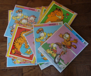 Vintage Lot 13 Garfield  Playskool Wooden Puzzles  Garfield and Friends