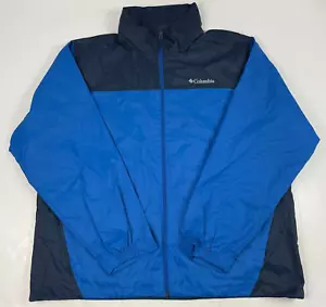 Columbia Jacket Mens Extra Large Blue Glennaker Rain Full Zip Waterproof Hiking - Picture 1 of 14