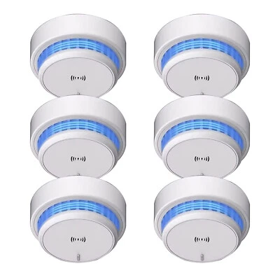 1-10x smoke detectors fire alarm smoke detector 10 years fire warning + battery - Image 1 of 4