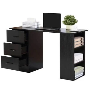 Computer Desk w Storage Shelves Workstation Writing Study Table for Home Office - Picture 1 of 8