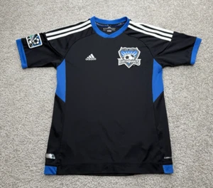 San Jose Earthquakes MLS Men’s Adidas 2012 Black Soccer Jersey Youth Medium - Picture 1 of 9