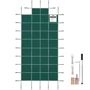 VEVOR Swimming Pool Safety Cover 5.5X11m Safety Pool Cover w/ Center End Steps - Picture 1 of 12