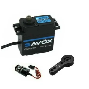 Savox SW-1212SG-BE CON CORNO GLITCH BUSTER NERO servo impermeabile FUTABA POWER HD - Foto 1 di 1