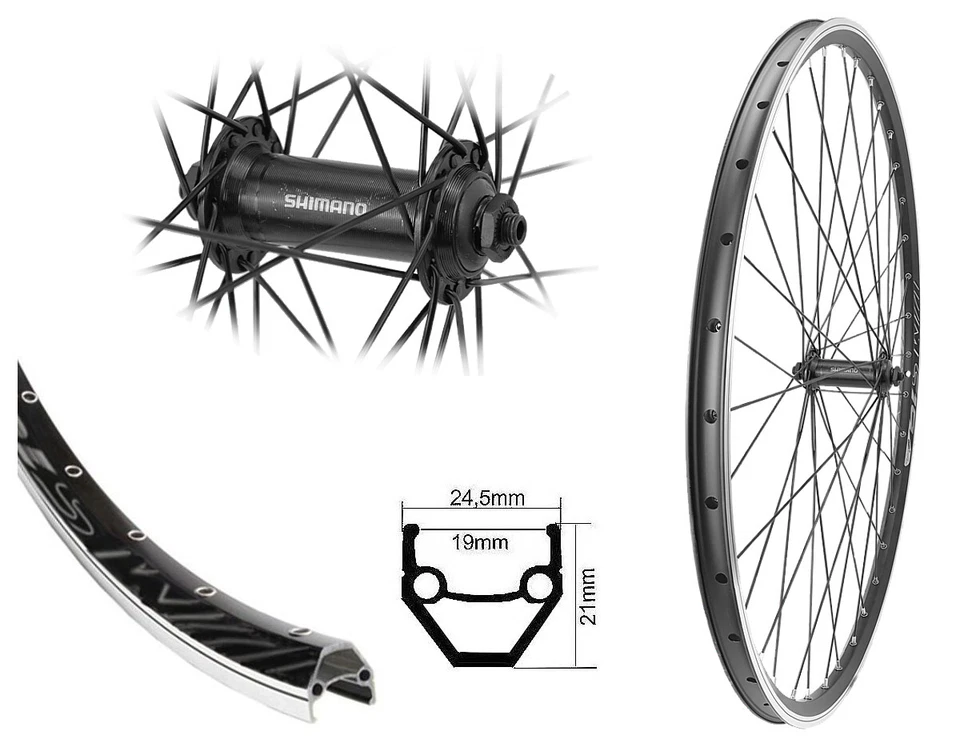 BÄRWINKELS Vorderrad 28 / 29 Zoll Hohlkammer V-Brake Shimano TX500 schwarz 19-622 Laufrad