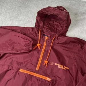 Pro Player Vintage Virginia Tech Hokies Jacket Windbreaker Pullover Mens L - Picture 1 of 8