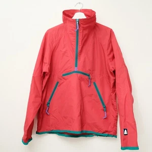 Vtg Sierra Designs Mens M Red Nylon Windbreaker Hooded Anorak Jacket Packable - Picture 1 of 12