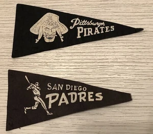 Vintage 1960s Mini Pittsburgh Pirates And San Diego Padres Pennants  - Picture 1 of 8
