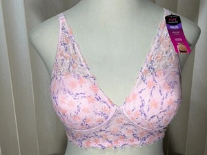 Maidenform Wireless Halter Bra 38D Convertible Pink Floral DM1188 - Picture 1 of 9