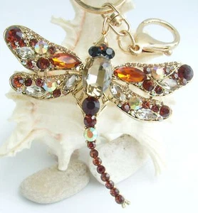 Elegante Llavero Insecto Libélula Colgante Estrás Cristal K05684 - Imagen 1 de 30