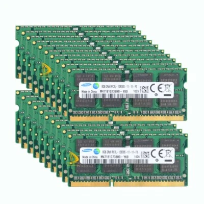 LOT Samsung 20x 8GB 2RX8 PC3L-12800S DDR3 1600MHZ SODIMM RAM Laptop Memory Test& - Image 1 of 4