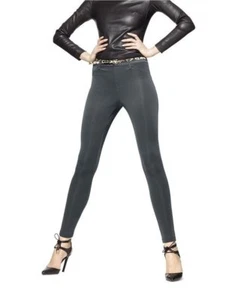 NWT Women's HUE Scuba Leggings Back Pocket Real Belt Loops Pants Asphalt Size XS - Picture 1 of 2