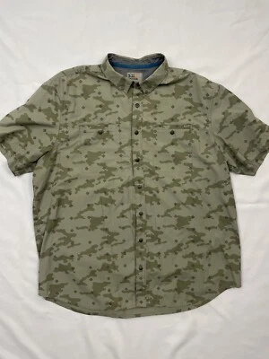5 11 Tactical Shirt Mens Extra Large Green Camo Snap Short Sleeve - Image 1 of 4