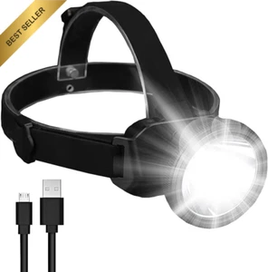 Rechargeable Headlamp, 4 Modes, 90° Adjustable, Waterproof for Outdoor Activitie - Picture 1 of 12