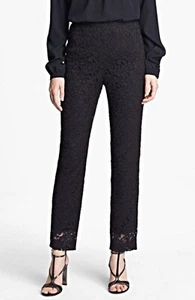 NUEVO ST. JOHN Caviar EMMA Negro Gracia Pluma Pantalones de Encaje 4 Pantalones Cortos - Imagen 1 de 11