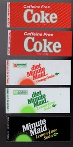 Coca-Cola Maschineneinsätze (5) 1 3/8" x 3 1/2" Caffiene Free Coke (2), Minute Maid - Bild 1 von 1