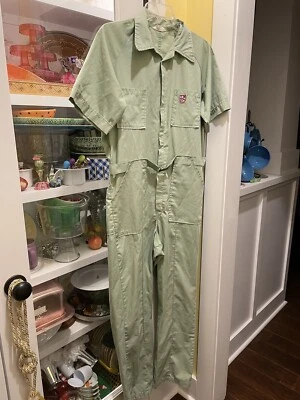 复古 Montgomery Ward 绿色男式单件跳跃/工作套装小号 — 第 1/4 张图片