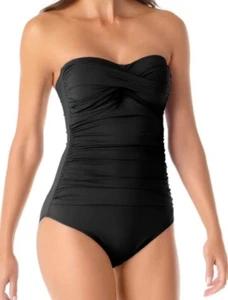 Anne Cole Women's Twist Front Shirred One Piece Swimsuit, Sz 6 NWT MSRP $88 - Picture 1 of 3
