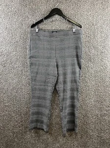 NYDJ Plaid Dress Pants Women's Size 16 Black|White Straight Leg Pull On Stretch - Picture 1 of 8