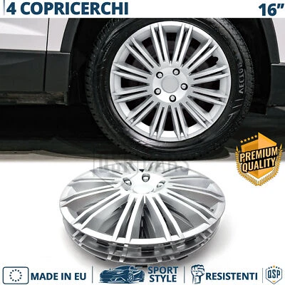 4 Copricerchi per Ford C-Max 2 10-15 16'' Coppette Silver con 12 Razze MADE in E - Immagine 1 di 4