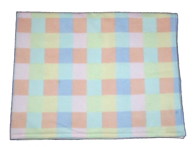 Carters Pastel Plaid Block Square Microfleece Fleece Baby Blanket Lovey 26x34" - Image 1 of 2