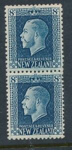 New Zealand 8d Indigo Blue 2 perf pair SG427b Fine MLH/MNH