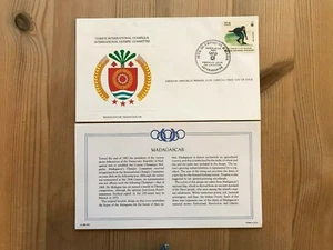 MADAGASCAR MALAGASY 1984 FDC FRANKLIN OLYMPIC GAMES LOS ANGELES SPEED SKATING - Picture 1 of 1
