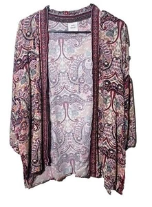 Cárdigan Knox Rose para mujer talla XL XXL frente abierto floral boho aberturas multicolores - Imagen 1 de 13