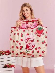 New 20” STRAWBERRY SHORTCAKE Handbag Pet Cat CUPCAKE Purse Tote Travel Bag Hobo - Picture 1 of 7