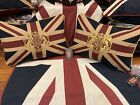 Union Jack / Uk Tapestry Royal Crest Pair Of Cushions By Woven Magic ( 12x18 T/d