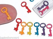 2pc Miniature dollhouse little tiny rainbow Keys floating fairy nail charm beads