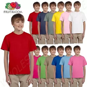 NEW Fruit of the Loom Youth 5 oz 100% Cotton HD T-Shirt M3931B - Picture 1 of 34