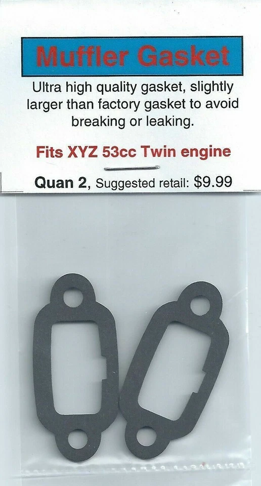 XYZ 53cc junta dupla de escape/silenciador pacote com 2 novo na embalagem - Imagem 1 de 1