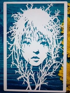 A4 FANTASY FEMALE DECORATIVE Reusable Stencil Airbrush Craft Painting Etc New - Picture 1 of 3