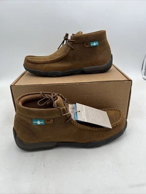 Twisted X Men's Bomber Brown Leather Lace Up Chukka Driving Shoes MDMW001 - New - Image 1 of 4