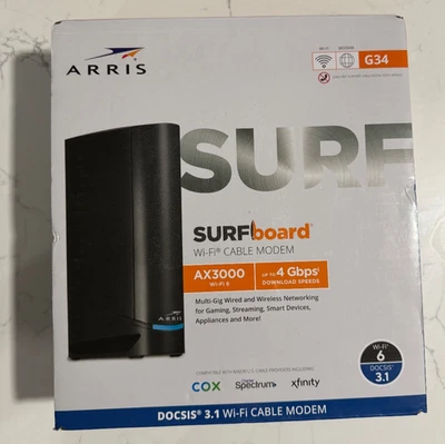 ARRIS - SURFboard DOCSIS 3.1 Multi-Gig Cable Modem & Wi-Fi 6 Router Combo - G36 - Image 1 of 2