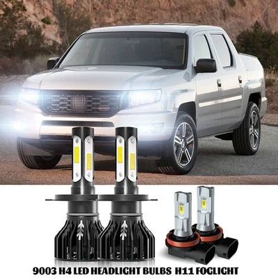 For Honda Ridgeline Crew Cab Pickup 3.5L 2006-2014 LED Headlight Fog Light Bulbs - Изображение 1 из 4