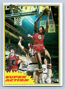 Julius Erving Dr. J 1981-82 Topps Super Action #E104 Philadelphia 76ers  - Bild 1 von 2